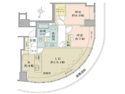 BRILLIA TOWER堂島(2LDK/6階)の間取り写真