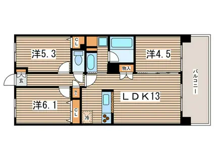 ピエス綱島(3LDK/2階)の間取り写真