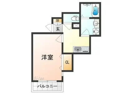 ユウパレス池上町(1K/2階)の間取り写真