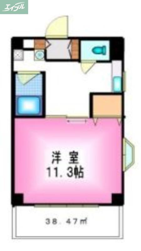 グランドール新福(1K/3階)の間取り写真