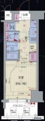 プレサンス大阪城公園パークプレイス(1K/3階)の間取り写真