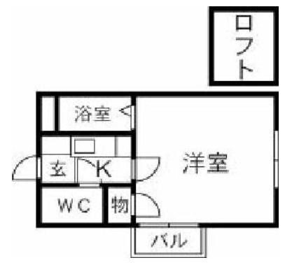 サクセスハイツ春日(1K/1階)の間取り写真
