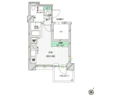 ラ・グラース押上II(ワンルーム/5階)の間取り写真