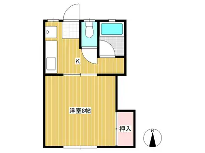 光陽ハイツA棟(1K/1階)の間取り写真