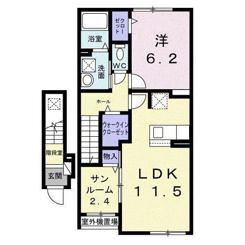 ドミールトキワ(1LDK/2階)の間取り写真