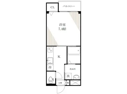 ブルーメ石川(1K/1階)の間取り写真