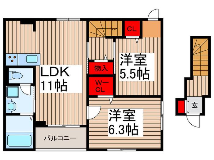 ベラヴィータ(2LDK/3階)の間取り写真