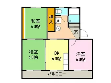 リバーヒルI(3DK/2階)の間取り写真