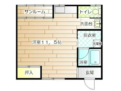 ドミール大矢II(ワンルーム/1階)の間取り写真