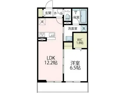 ヴァローレⅢ(1LDK/1階)の間取り写真