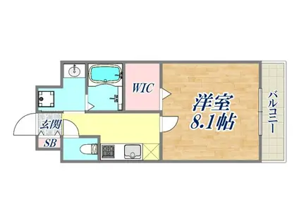 BLANC PUR ブランピュール(1K/8階)の間取り写真