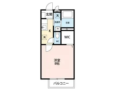 オーキッド(1K/1階)の間取り写真