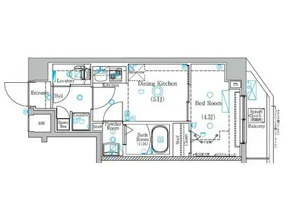 ラフィスタ平和島(1DK/7階)の間取り写真