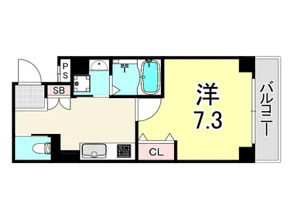 AILE尼崎西(1K/7階)の間取り写真