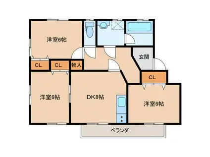 ドエル昭和(3DK/4階)の間取り写真