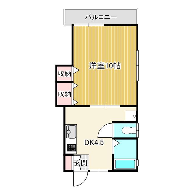 メゾンE(1DK/1階)の間取り写真