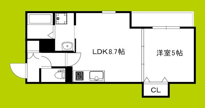セレニティ豊川A棟(1LDK/3階)の間取り写真