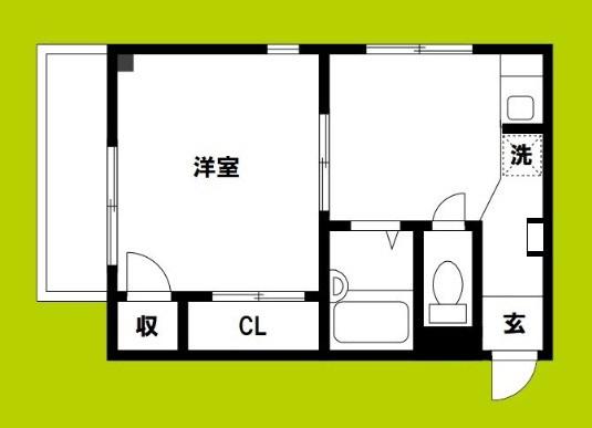 メゾンYAMATO(1DK/4階)の間取り写真