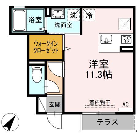 エーデルハイム布志名(ワンルーム/1階)の間取り写真