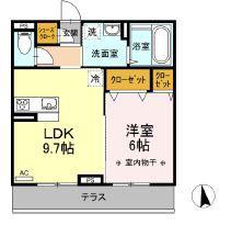 ALFORT・IV(1LDK/1階)の間取り写真