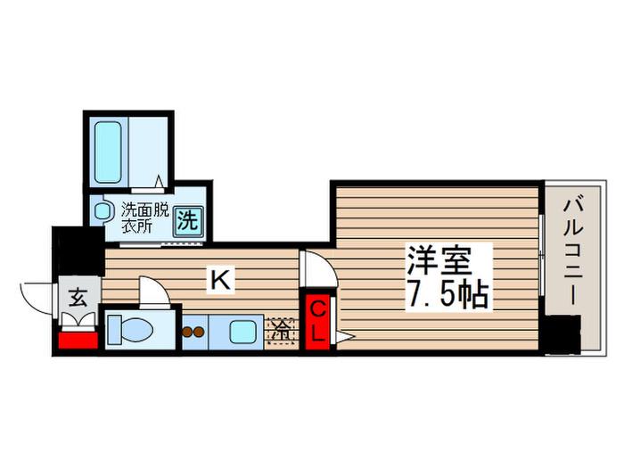 柏808タワー(1K/4階)の間取り写真