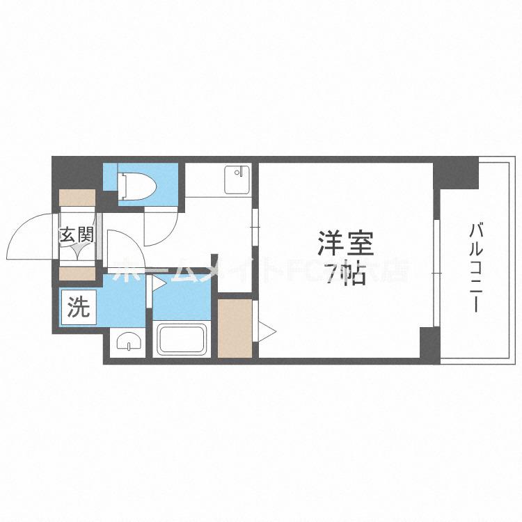 S-RESIDENCE福島GRANDE(1K/3階)の間取り写真