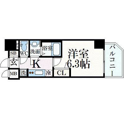 プレサンス THE MOTOYAMA(1K/4階)の間取り写真