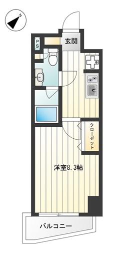 アンソレイユ西日暮里(1K/3階)の間取り写真