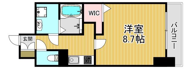 ベルフィオーレ(1K/3階)の間取り写真