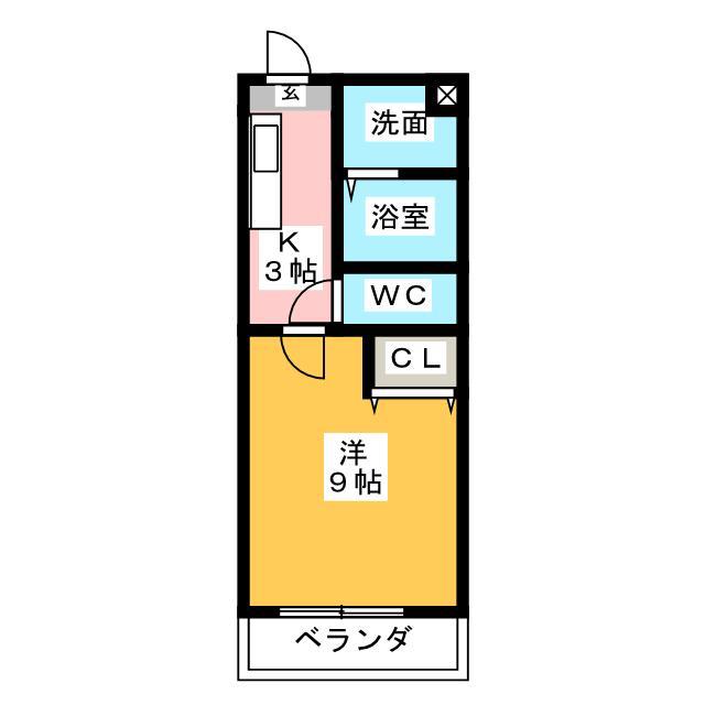 高御所ロイヤルマンション(1K/4階)の間取り写真