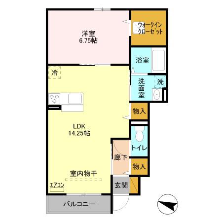 ファーストヒル(1LDK/1階)の間取り写真