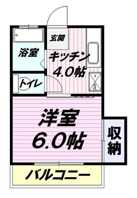 コーポ星(1K/2階)の間取り写真