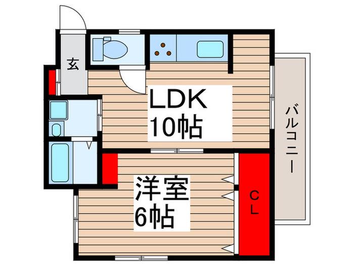 ラガール南行徳(1LDK/4階)の間取り写真