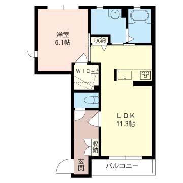 シャーメゾン・はなぶさ(1LDK/1階)の間取り写真