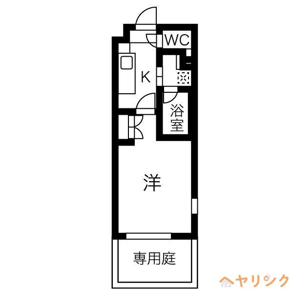 タウンライフ藤ヶ丘西(1K/1階)の間取り写真