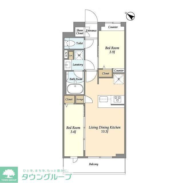 グランカーサ王子II(2LDK/1階)の間取り写真