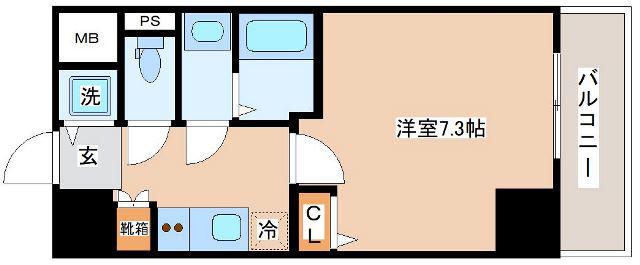 レジデンス神戸レガーロ(1K/5階)の間取り写真