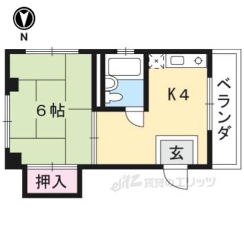 青葉マンション(1K/1階)の間取り写真