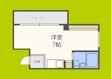 エリア39(ワンルーム/6階)の間取り写真