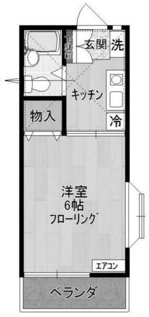 フルーツハウスI(1K/2階)の間取り写真
