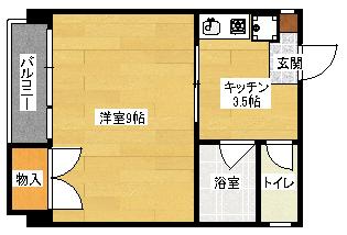 メゾンホソカワ(1K/4階)の間取り写真