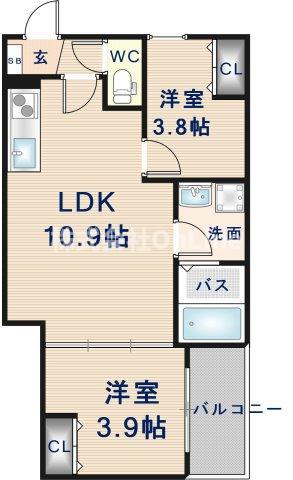 D PORTA GRANZ(2LDK/3階)の間取り写真