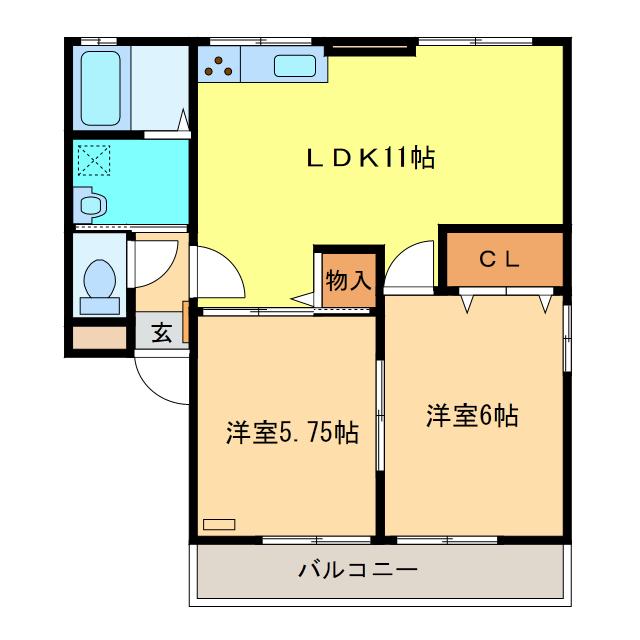 ハイムモデラート(2LDK/1階)の間取り写真