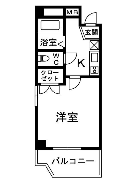 サザンポート内海(1K/4階)の間取り写真