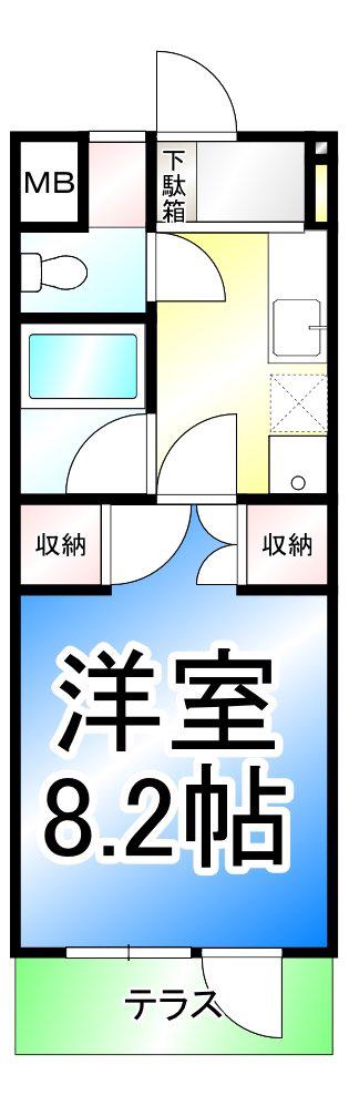 URBAN INADA(1K/1階)の間取り写真
