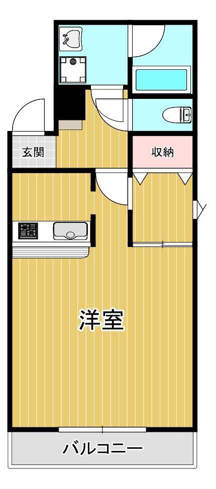 セキュリア(1SK/1階)の間取り写真