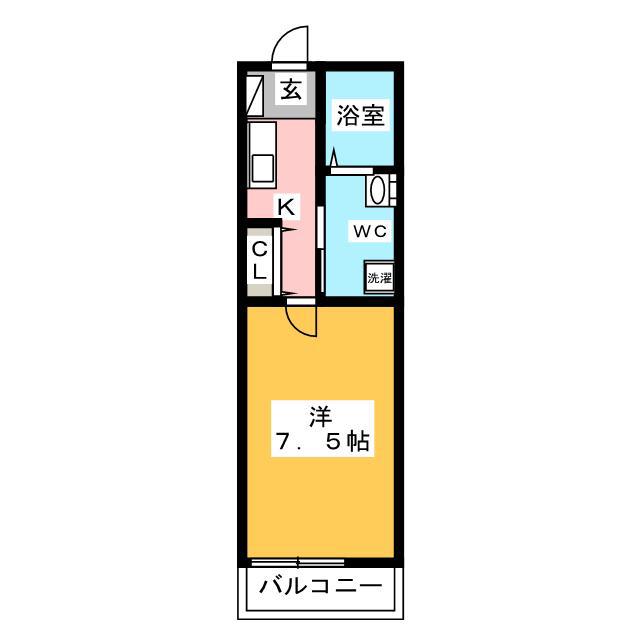 クレール・ヴェルジェI(1K/2階)の間取り写真