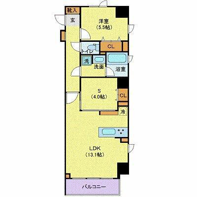 レーヴ半蔵門(1SLDK/3階)の間取り写真