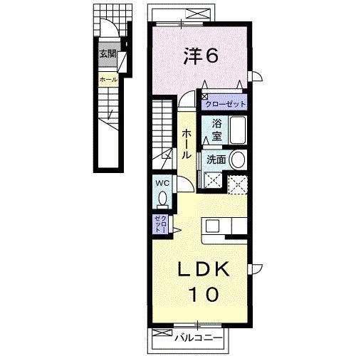 セレッソ(1LDK/2階)の間取り写真