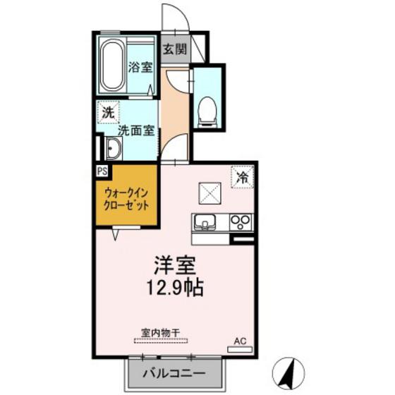 エパル三門(ワンルーム/1階)の間取り写真